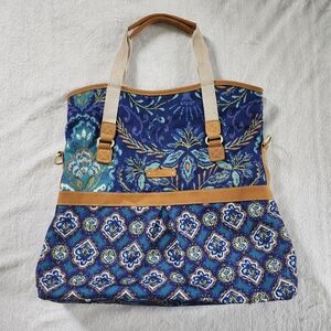 DENA‎ DESIGNS Women's Canvas Kumari North South Boho Medium Tote Bag Multicolor